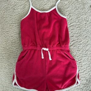 Janie & Jack Raspberry Red French Terry Romper